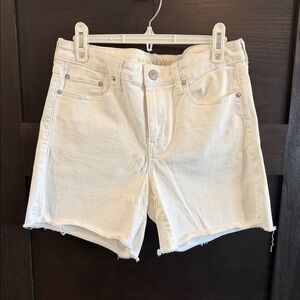 American Eagle Outfitters White Midi Jean Shorts